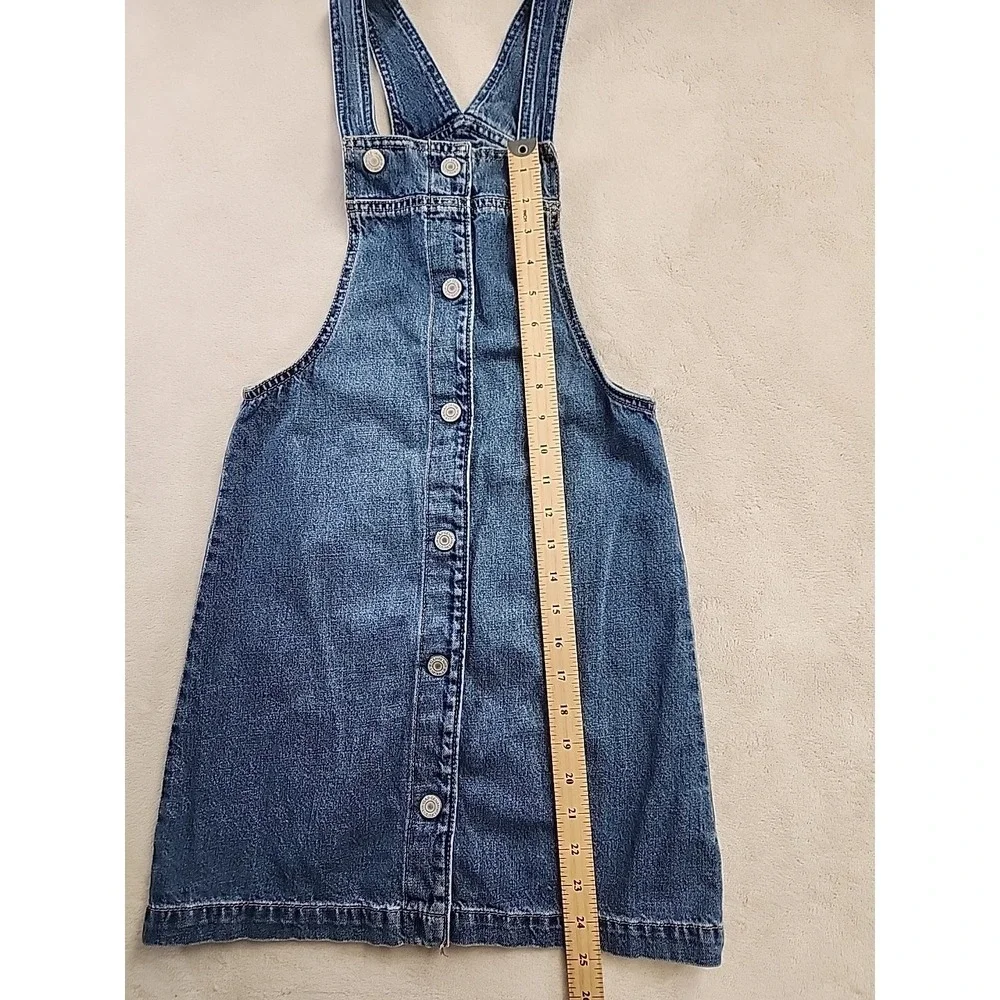 Gap Denim Dress Girls Large Blue Button Up Overall Sleeveless  Casual Size Large